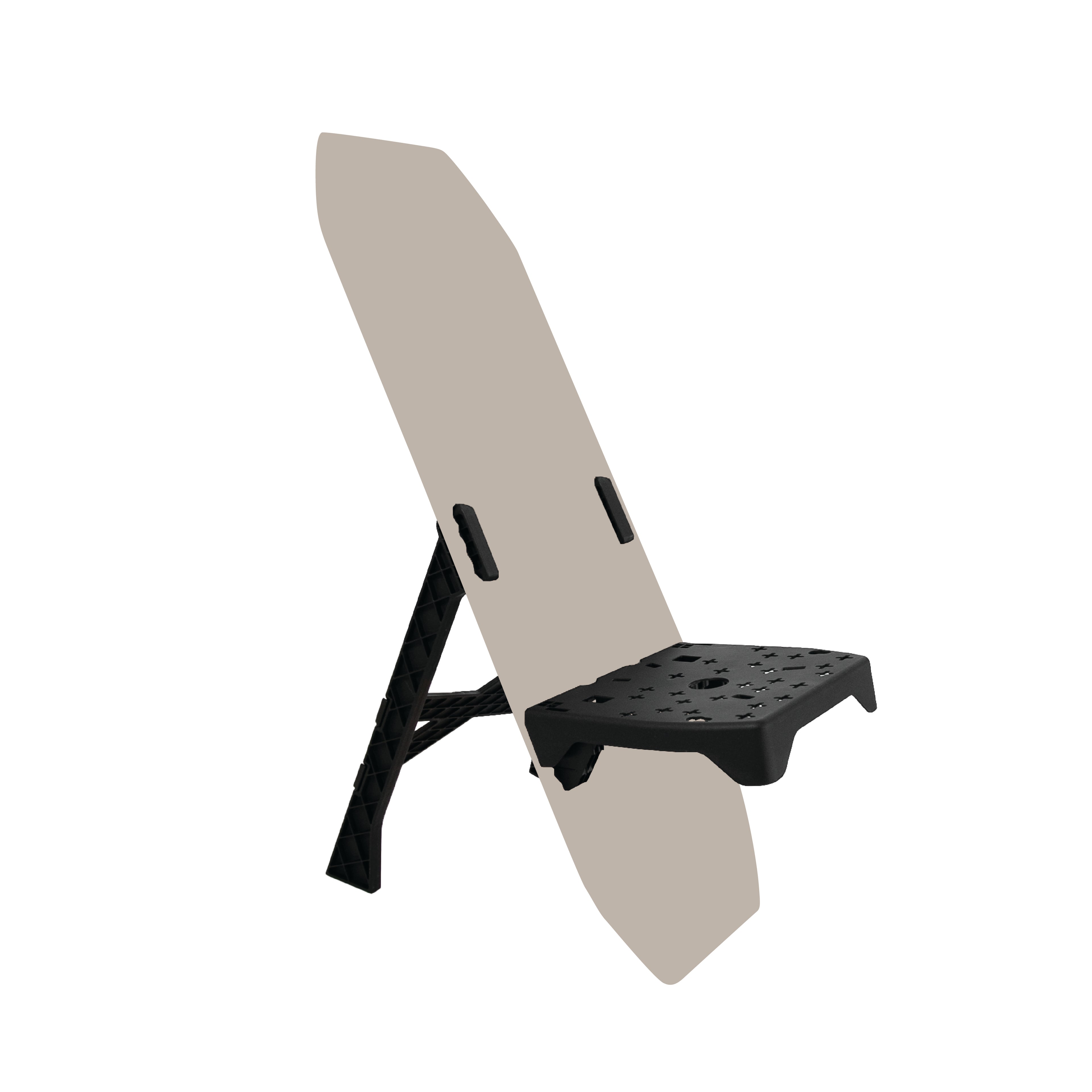 Seat attachment on top of a beige silhouette recovery board.