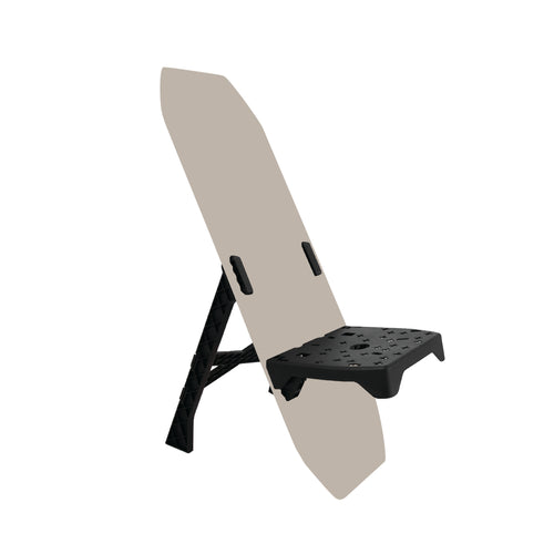 Seat attachment on top of a beige silhouette recovery board.
